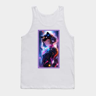 Anime Cute Cat Girl | Sci-Fi Manga Girl Anime Art Tank Top